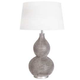 By Rydéns tafellamp Lofty  56 cm hoog, satijn met witte kap incl. licht bron
