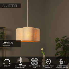 Lucide CHANTAL - Hanglamp - 1xE27 - Beige