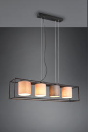 Trio lighting hanglamp Ross, 4-stoffen kappen