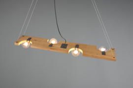 Hanglamp Tailor , 4-lichts hout met zwart