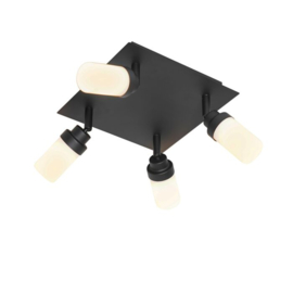 Qazqa plafondspot  Japie led, 4-lichts zwart incl. licht bron IP44