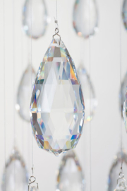 Linea Verdace hanglamp Drop met K9 kristal, 9-lichts chroom 60 cm incl. ledbron