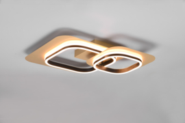 Trio lighting plafondlamp Lugo led, 3- lichts zwart-goud middel incl. switch dimmer