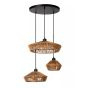 Lucide hanglamp Yunkai, 3-lichts naturel