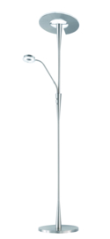 Trio lighting vloerlamp Quebec led, 2-lichts mat nikkel