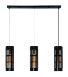 Freelight hanglamp Scarico , 3-lichts zwart-goud