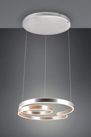 Trio lighting hanglamp Marnie led, geborsteld aluminium incl. switch dimmer