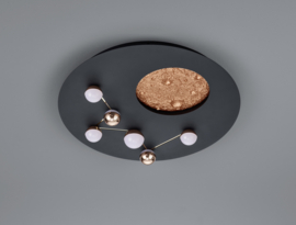 Trio lighting plafondlamp Zodiac led, zwart incl. switch dimmer