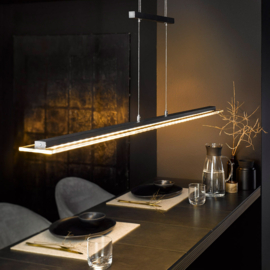 Fischer&honsel hanglamp Tenso TW led, zwart incl. pushdimmer 135 cm