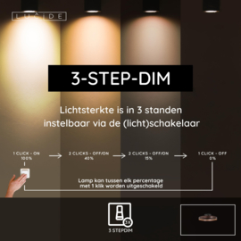 Lucide LEONARD - Plafonnière - Ø 54,5 cm - LED 3 StepDim - CCT - 1x35W 2200K/3000K - Koffie