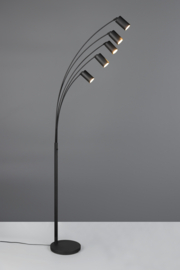 Trio lighting vloerlamp Marley, 5-lichts zwart