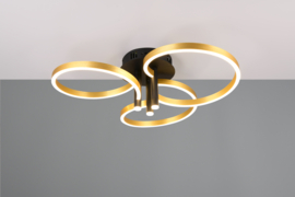 Trio lighting plafondlamp Caruso led, zwart-goud incl. switch dimmer