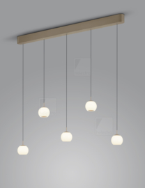 Helestra  hanglamp Bono led 5-lichts, caffee