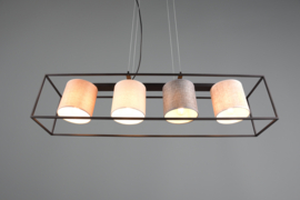 Trio lighting hanglamp Ross, 4-stoffen kappen