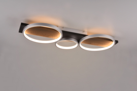 Trio lighting plafondlamp Madera led, titaan incl. switch dimmer