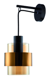 Freelight wandlamp Chiasso, zwart-bronsgoud
