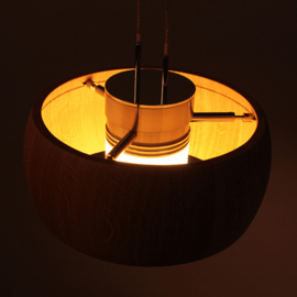Fischer&honsel hanglamp Shine wood led, 3-lichts zwart-eiken