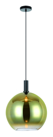 Freelight hanglamp Gradiente  1-lichts zwart met goud glas 40 cm