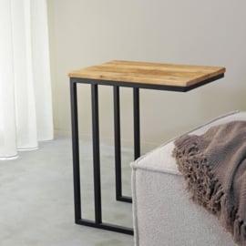 Label 51 Bijzettafel Move,  rough mangohout/zwart metaal