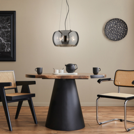 Fischer&honsel hanglamp Dima, zwart-rookglas