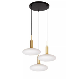 Lucide hanglamp Singala, 3-lichts mat goud/messing 55 cm