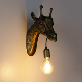 Vintage wandlamp goud - Animal Giraf