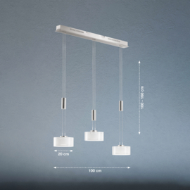 Fischer&honsel hanglamp Lavin led, 3-lichts mat nikkel