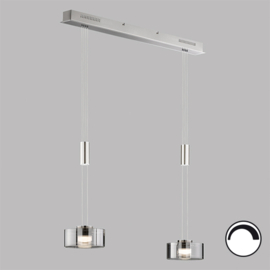 Fischer&honsel hanglamp Lavin led, 2-lichts mat nikkel