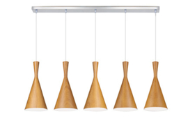 Linea verdace hanglamp Clessidra , 5-lichts dark wood