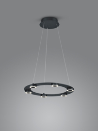 Helestra  hanglamp Eight led, 6-lichts zwart