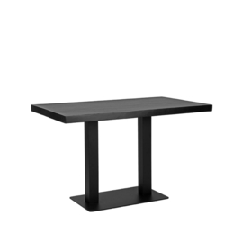 Label 51 Restauranttafel, zwart mangohout | zwart metaal 120x70 cm