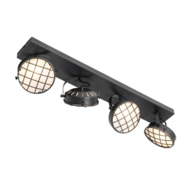 Qazqa plafondspot  Tamina led, 4-lichts zwart langwerpig