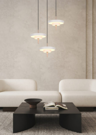 Trio lighting hanglamp Keaton led, 3-lichts warm grijs