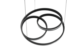 Trio lighting hanglamp Nuria led, mat zwart met switch dimmer