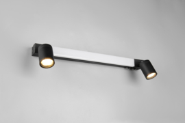 Trio lighting wandlamp Enrico led, 2-lichts zwart 60 cm.
