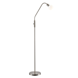 Vloerlamp Nois led, 1-lichts mat nikkel incl. dimmer