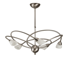 Old timer light hanglamp Ring, 5-lichts opaal glas