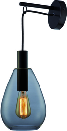 Freelight wandlamp Dorato, zwart met smoke glas