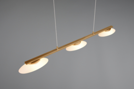 Trio lighting hanglamp Merton led, 3-lichts messing incl. switch dimmer