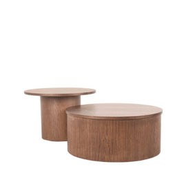 Label 51 Salontafel Olivia, set walnoot eikenhout