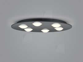 Helestra plafondlamp Belos led, 6-lichts rond zwart