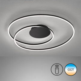 Fischer & Honsel plafondlamp Holy led, mat zwart 49 cm