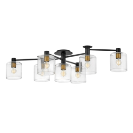 Elstead Lighting plafondlamp Axel, 7-lichts zwart met brass