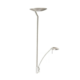 Pujol Lighting vloerlamp Pies led, 2-lichts mat nikkel