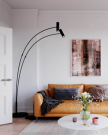 By Rydéns vloerlamp Puls, 2-lichts zwart