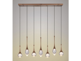 Light trend hanglamp Crystal bubble, 7-lichts brons