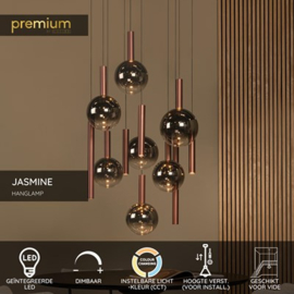 Lucide JASMINE - Hanglamp - Ø 75 cm - LED Dimb. - CCT - 12x4,5W 2200K/3300K  koper