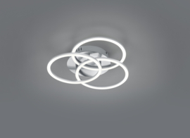Trio lighting plafondlamp Circle led, mat nikkel incl. afstandsbediening