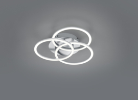 Plafondlamp Circle led, mat nikkel incl. afstandsbediening