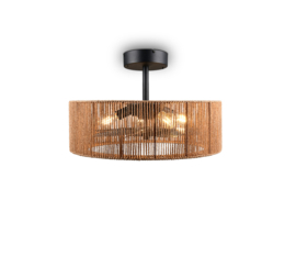 Trio lighting plafond ventilator Smillum, natuurlijk hennep
